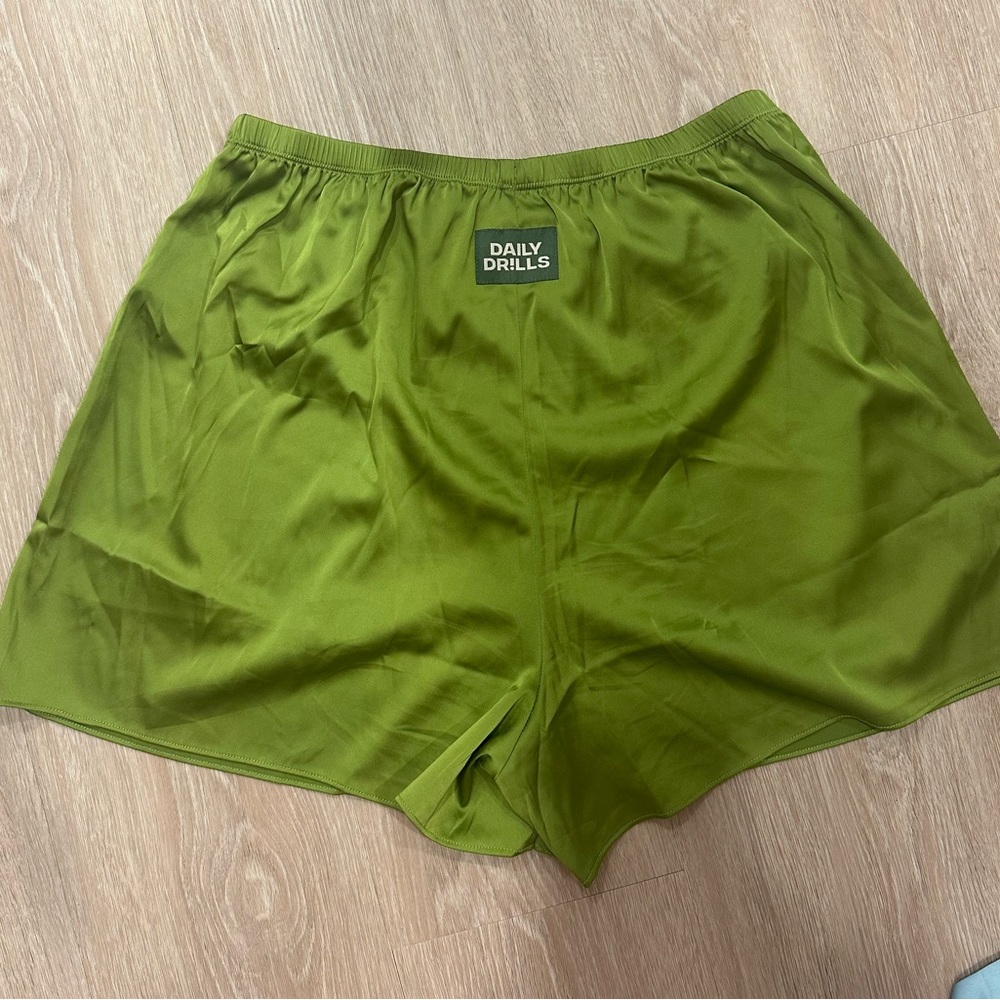 Daily Drills Green Silky Shorts - Medium